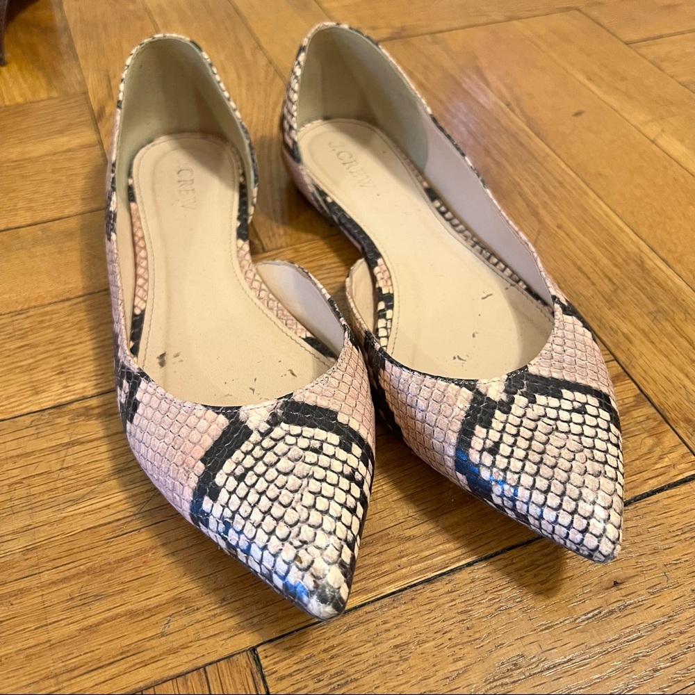 J. Crew Snakeskin Flats